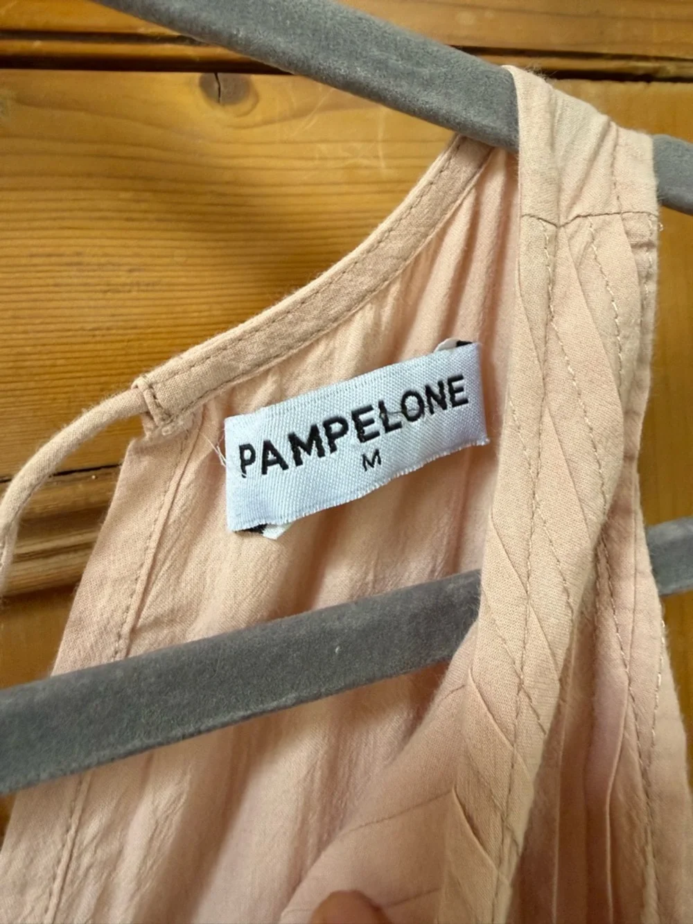 Pampelone Sleeveless Perla Midi Dress Tiered & Pintucked light pink EUC - Picture 5 of 7